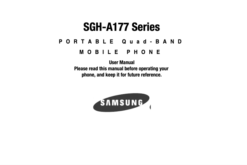 Imagen de la primera página del manual del dispositivo SGH-A177