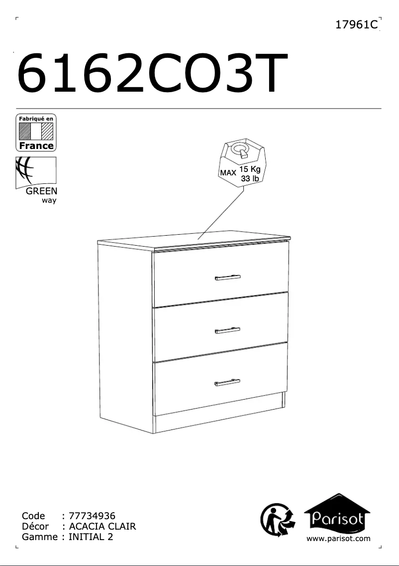 Página 1 del manual Manual de usuario Parisot Infinity 6162CO3T
