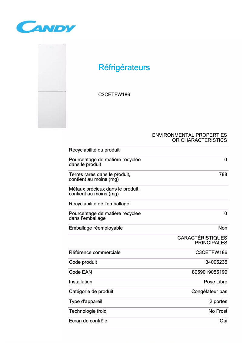 Imagen de la primera página del manual del dispositivo C3CETFW186