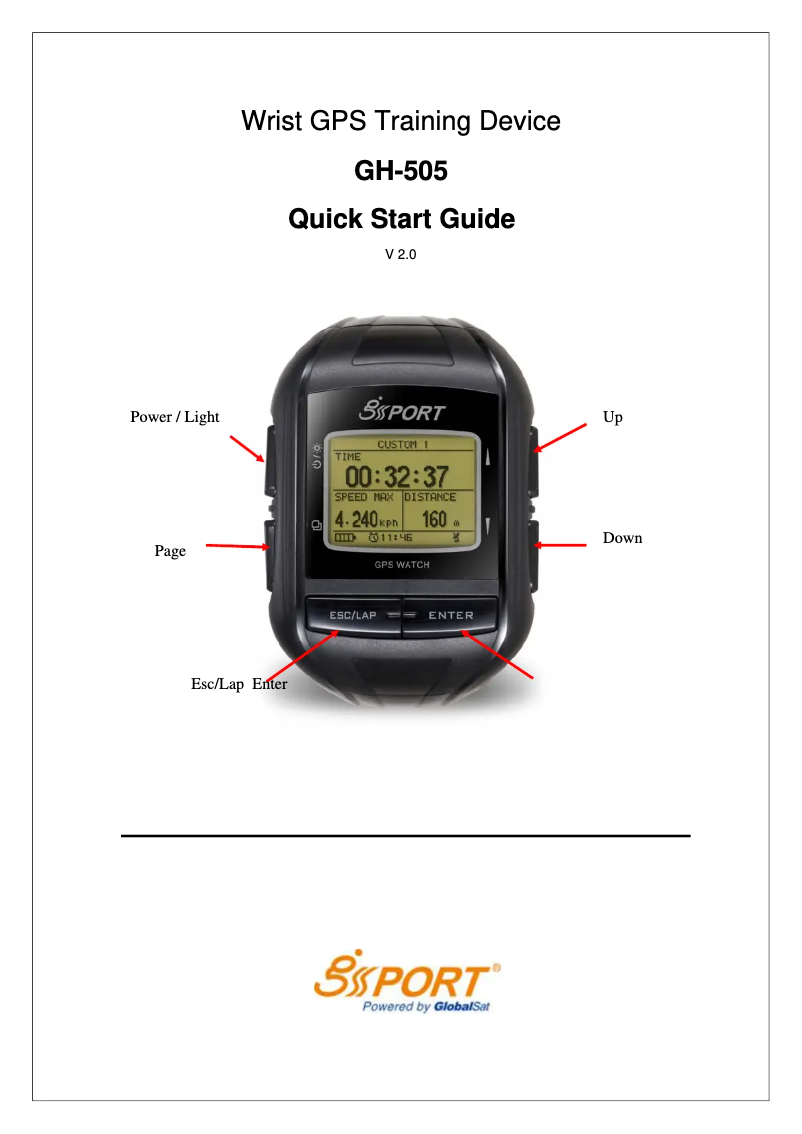 Imagen de la primera página del manual del dispositivo GH-505