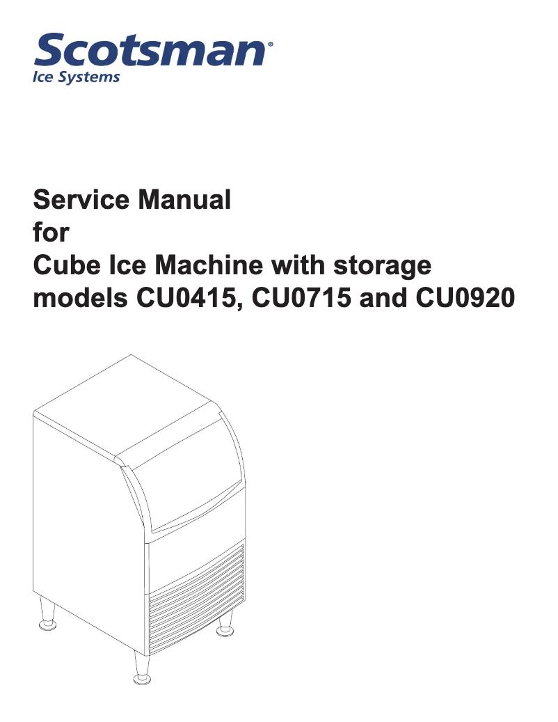 Página nº 1 - Manual de usuario Scotsman CU0415MA-1
