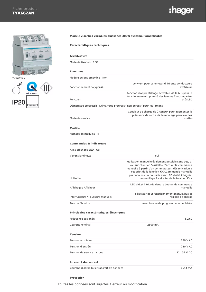 Imagen de la primera página del manual del dispositivo TYA662AN