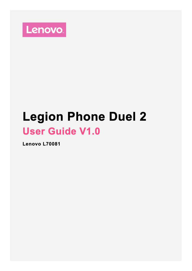 Página nº 1 - Manual de usuario Lenovo Legion Phone Duel 2