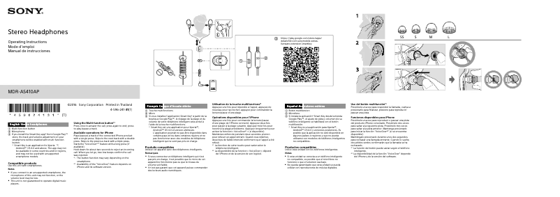 Página nº 1 - Manual de usuario Sony MDR-AS410AP