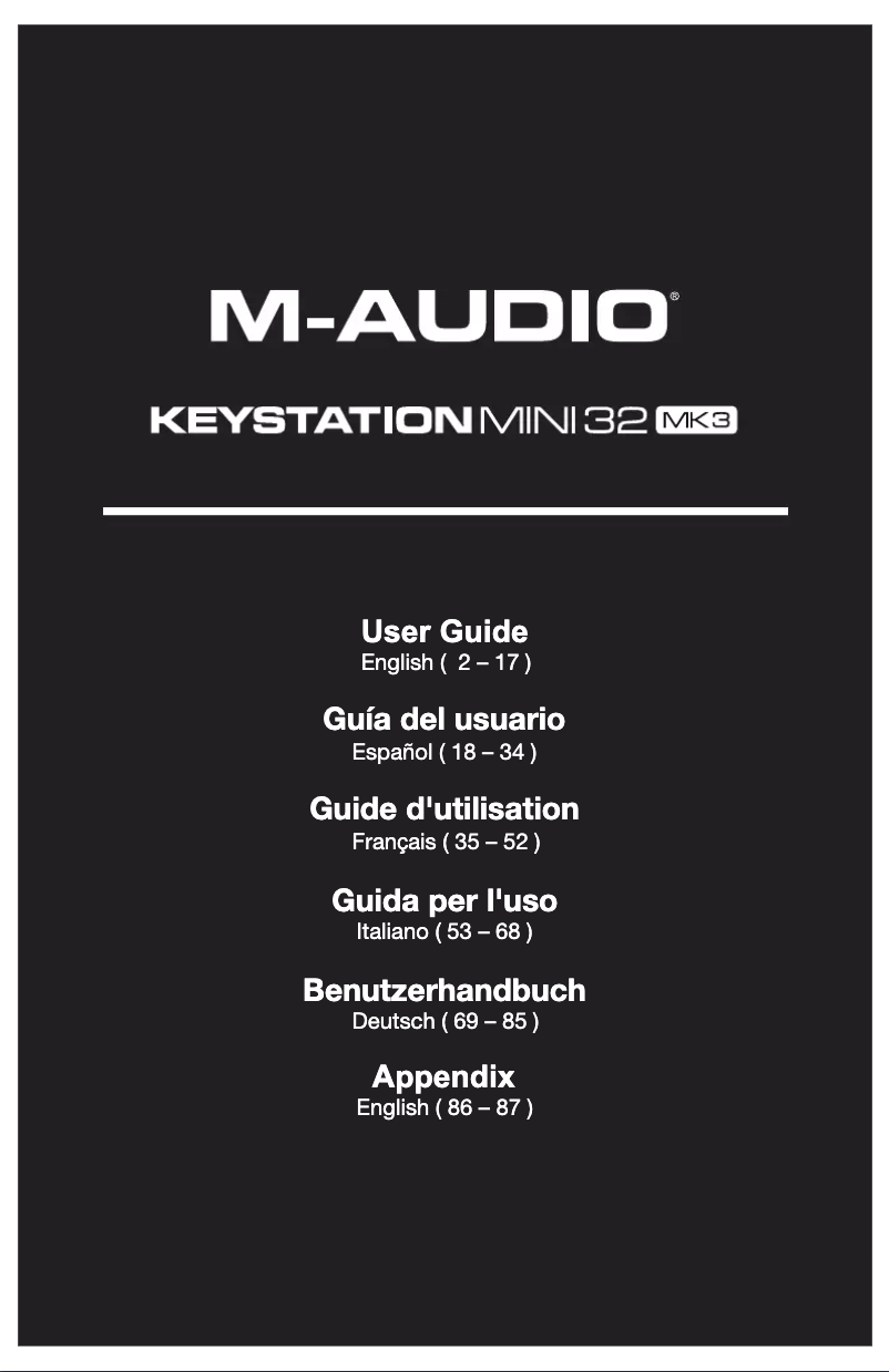Imagen de la primera página del manual del dispositivo Keystation Mini 32 MK3