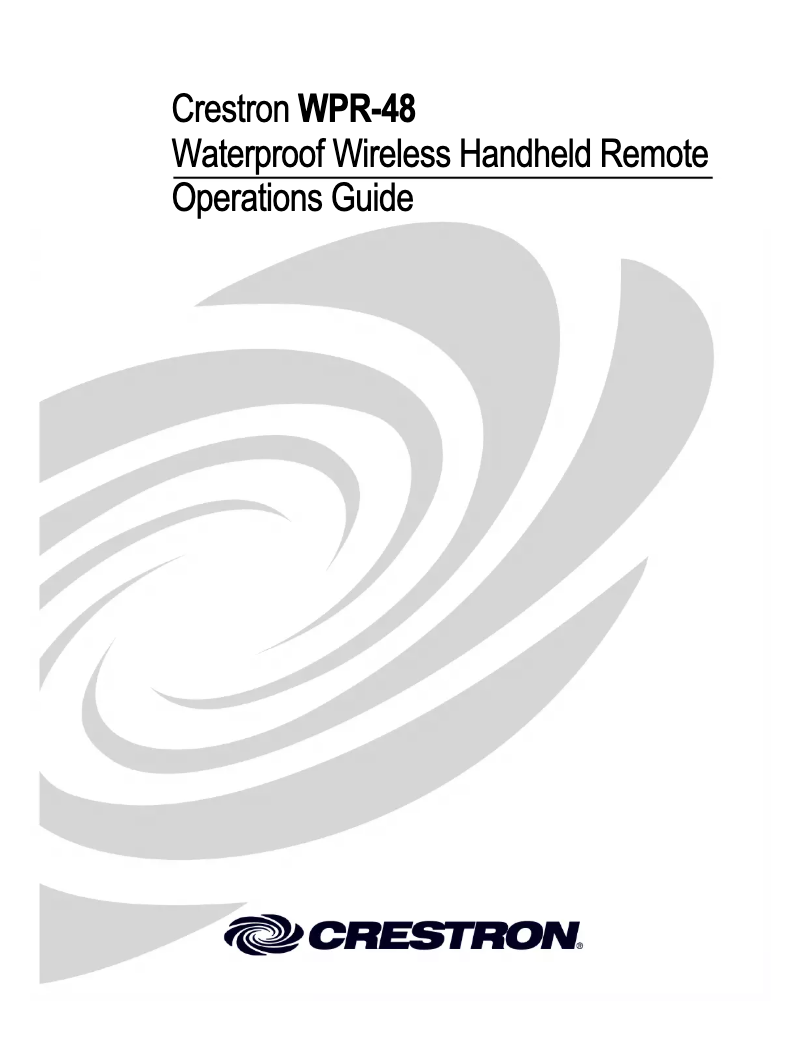 Imagen de la primera página del manual del dispositivo WPR-48