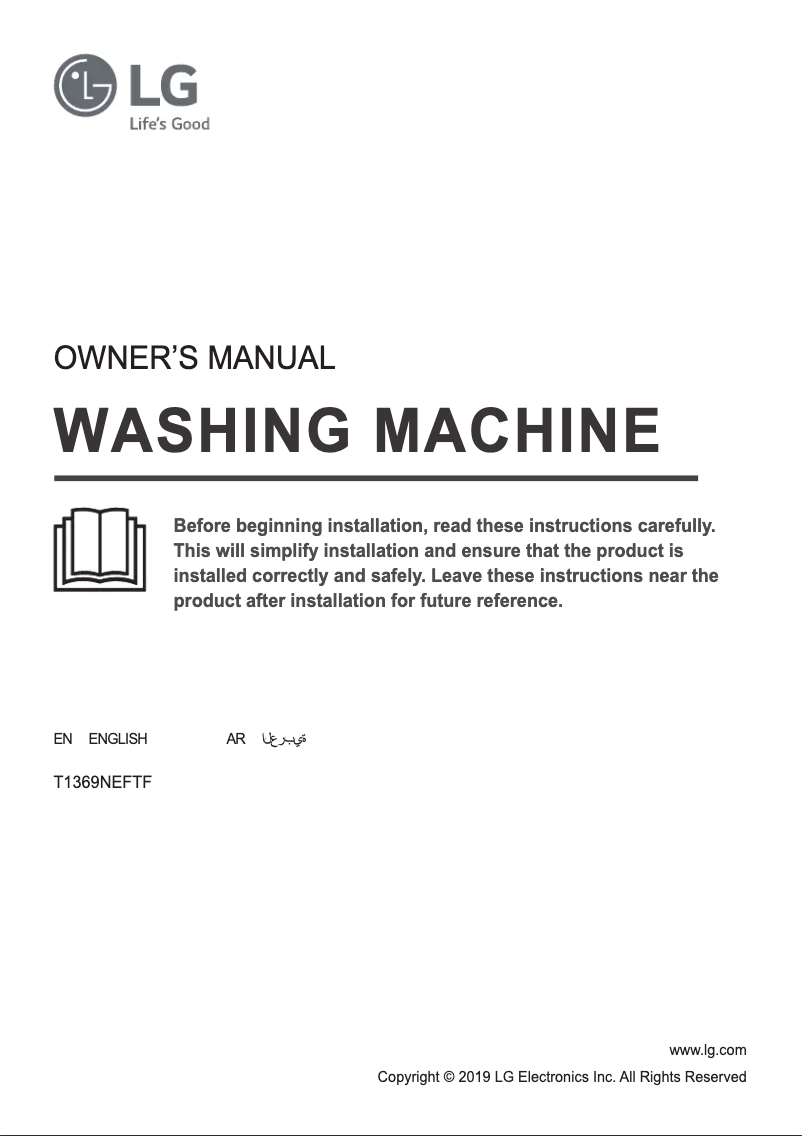 Página 1 del manual Manual de usuario LG T1369NEFTF