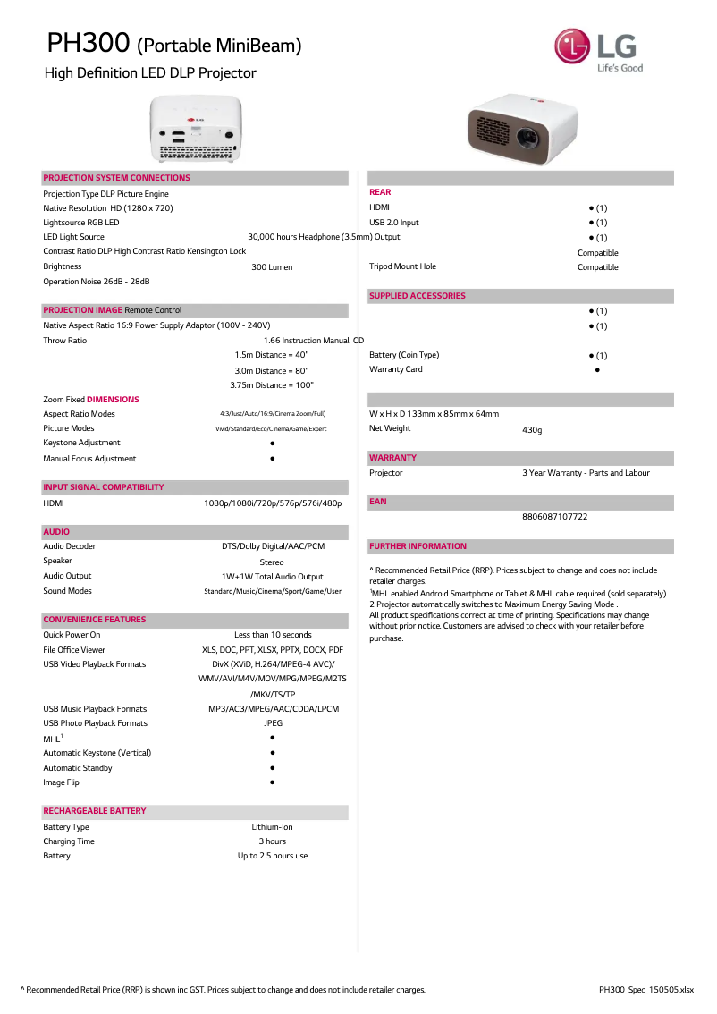 Imagen de la primera página del manual del dispositivo PH300