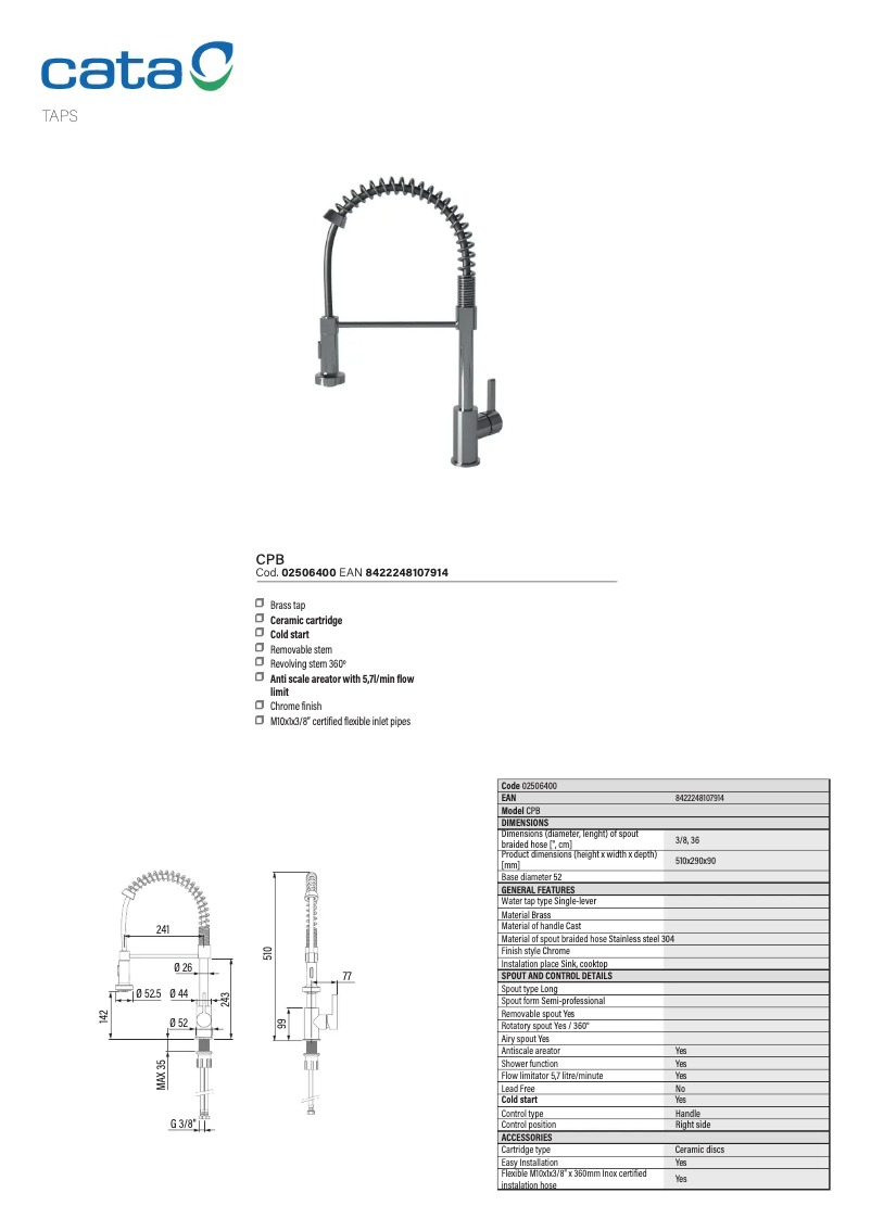 Página 1 del manual Manual de usuario CATA CPB