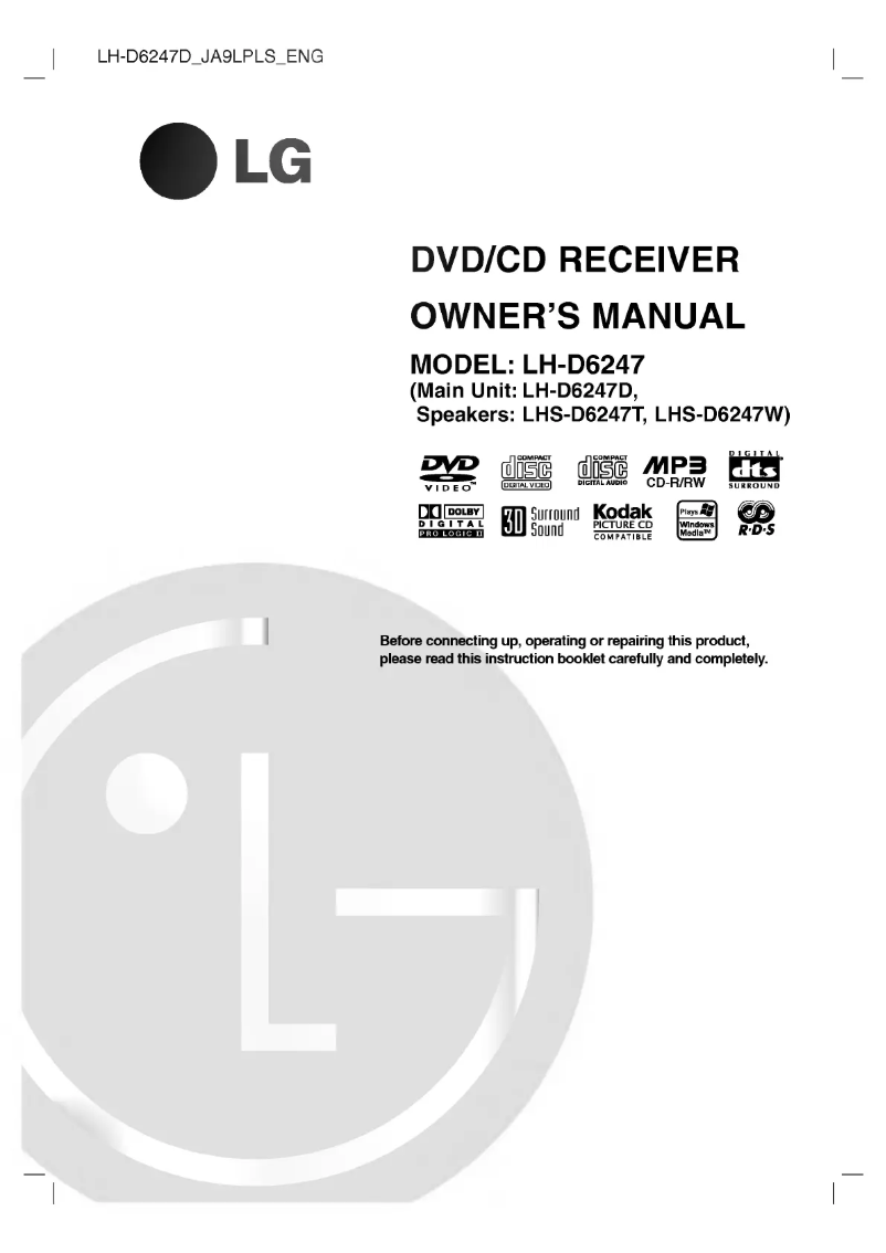 Imagen de la primera página del manual del dispositivo LH-D6247D