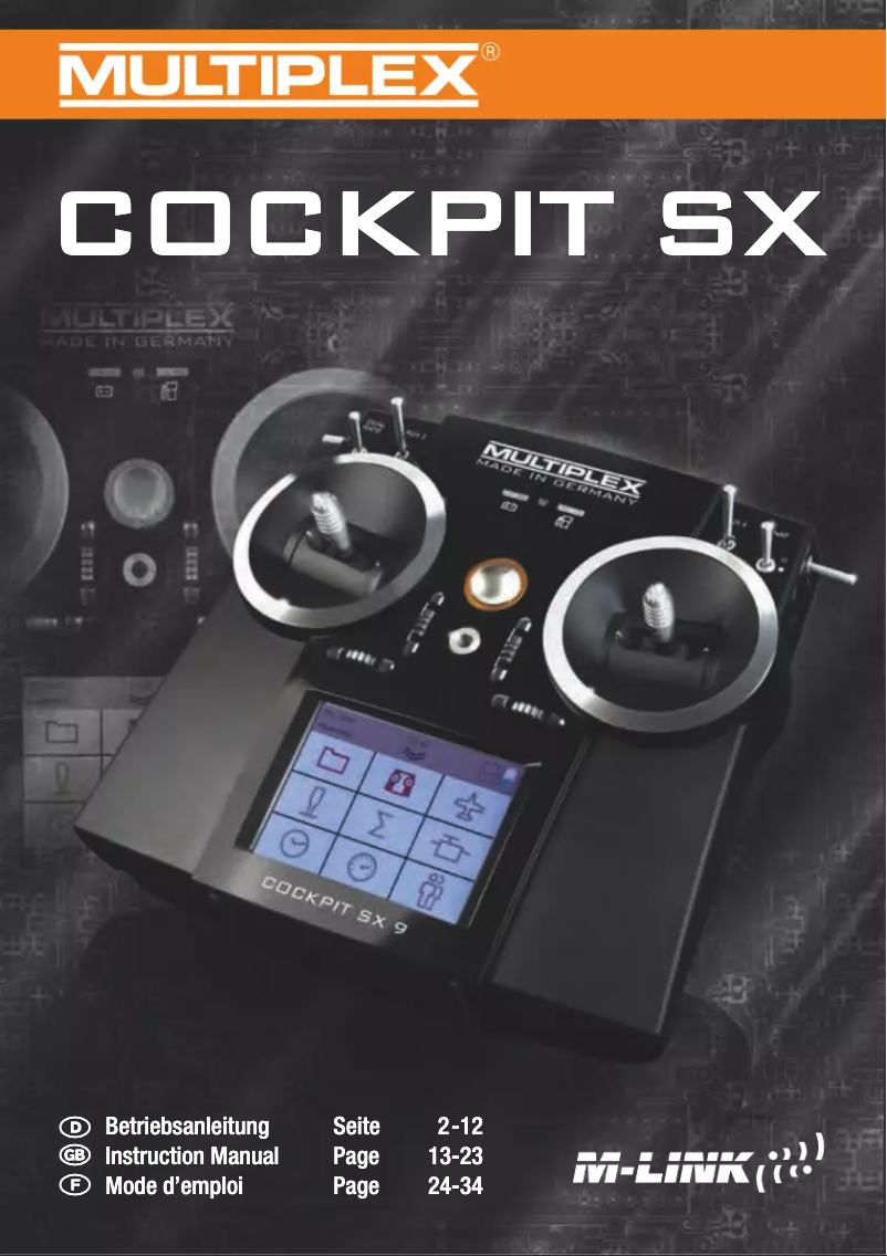 Imagen de la primera página del manual del dispositivo Cockpit SX 9 Set