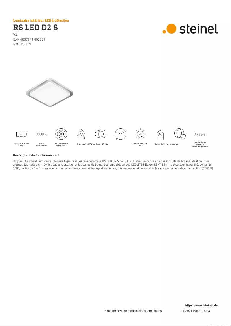 Imagen de la primera página del manual del dispositivo RS LED D2 S