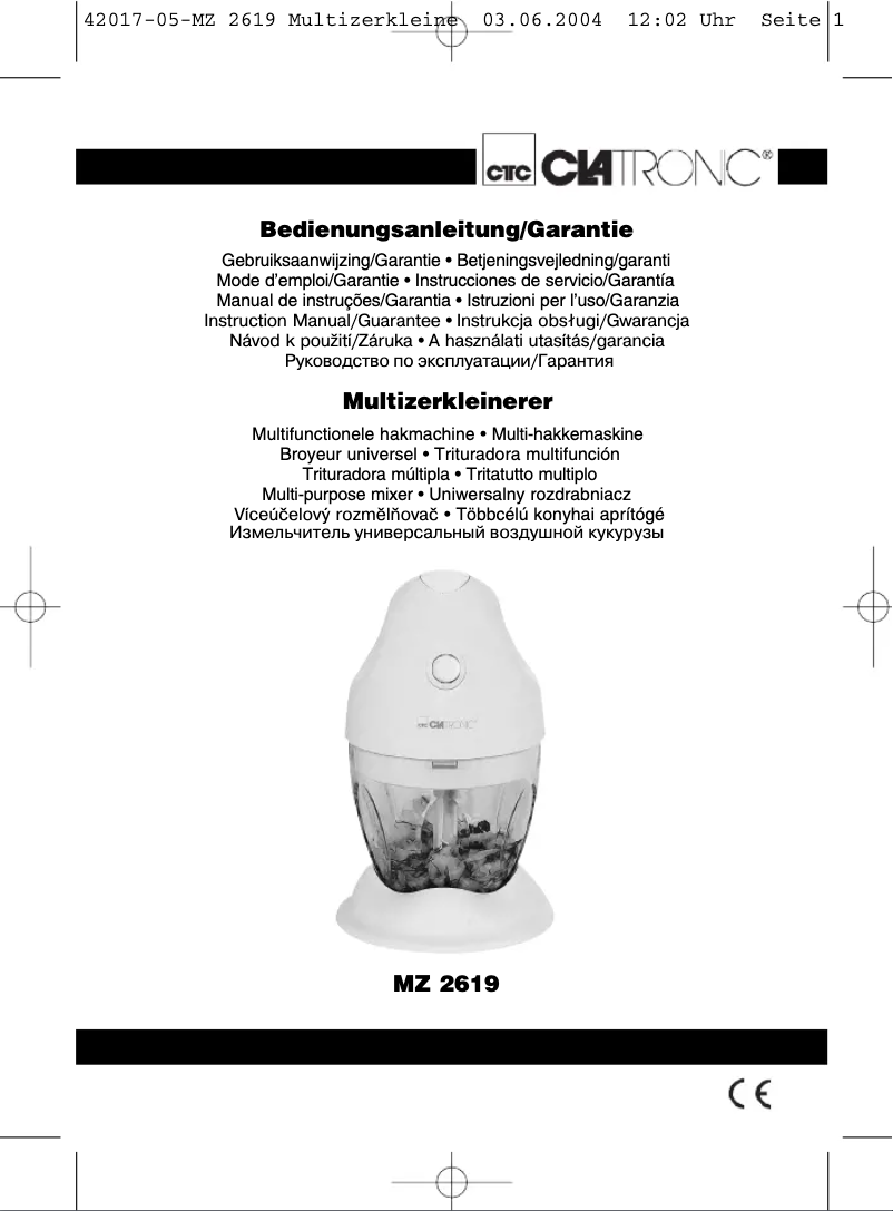 Página 1 del manual Manual de usuario Clatronic MZ 2619