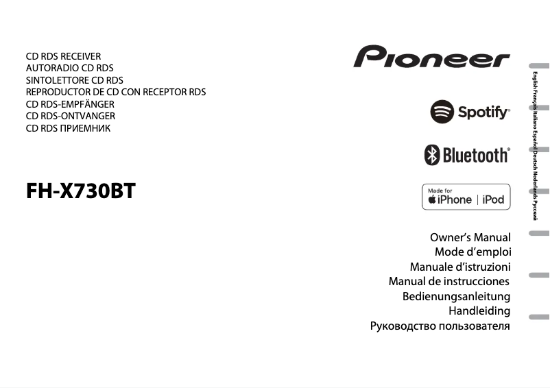 Imagen de la primera página del manual del dispositivo FH-X730BT