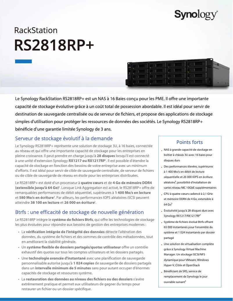 Imagen de la primera página del manual del dispositivo RS2818RP+