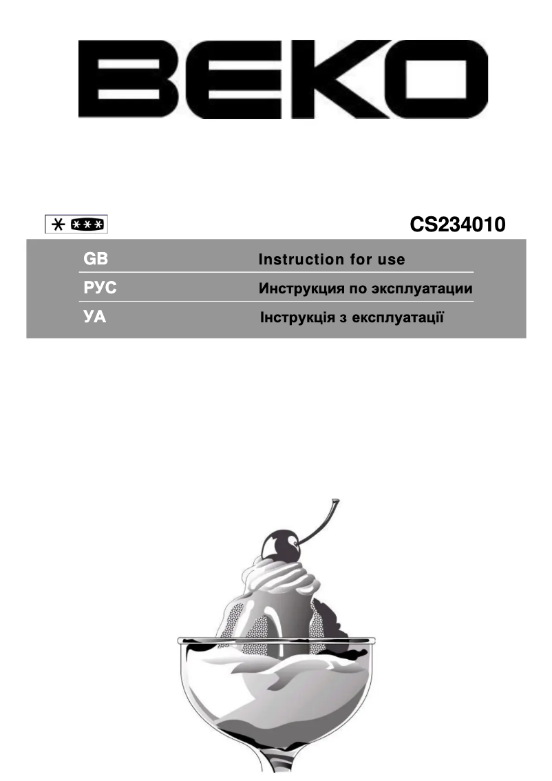 Página 1 del manual Manual de usuario Beko CS234010