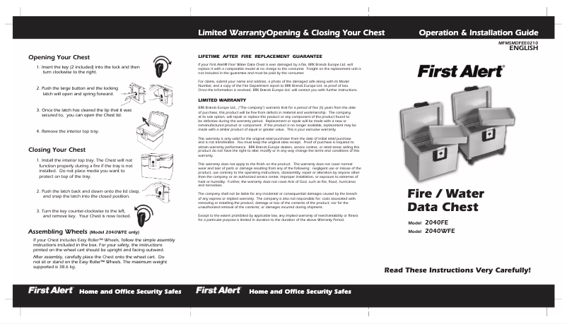 Imagen de la primera página del manual del dispositivo 2040WFE