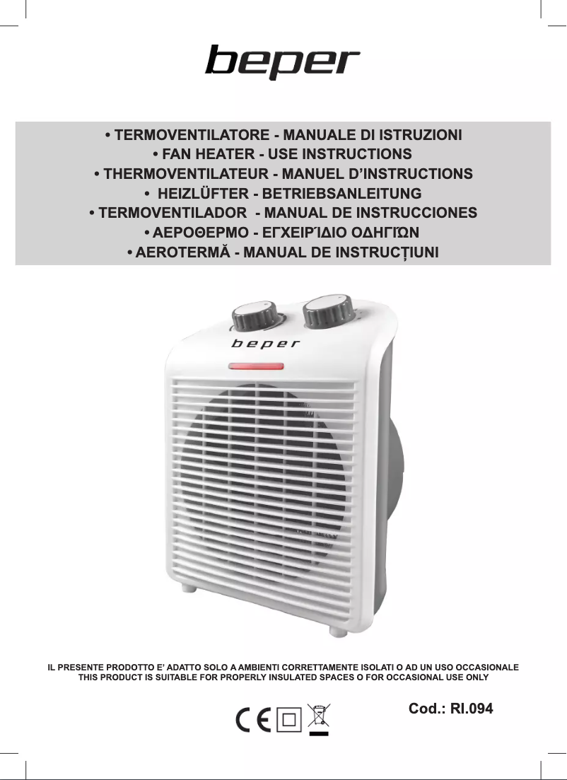 Página 1 del manual Manual de usuario Beper RI.094