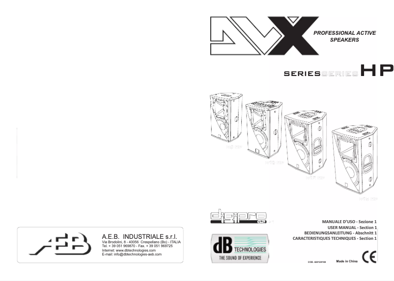 Imagen de la primera página del manual del dispositivo DVX D12 HP