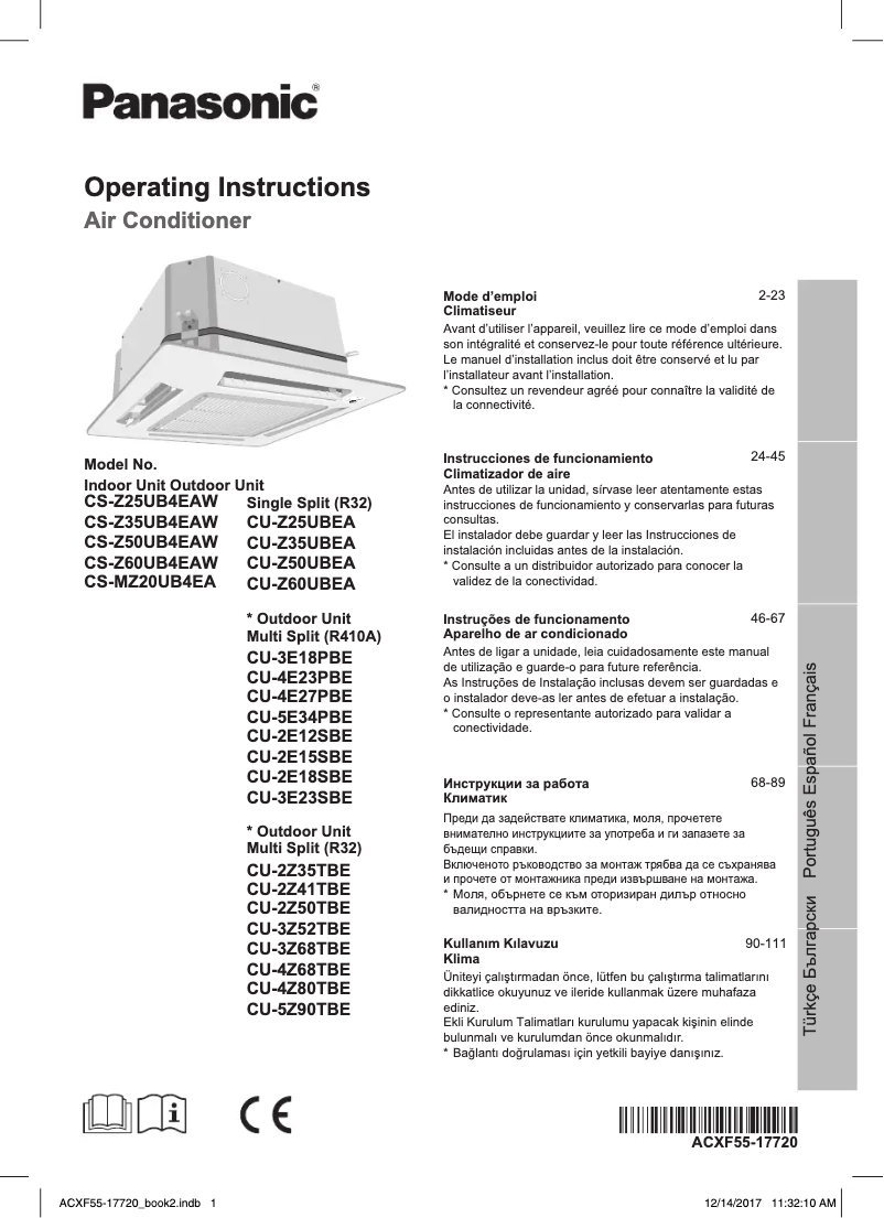 Página 1 del manual Manual de usuario Panasonic CS-Z35UB4EAW