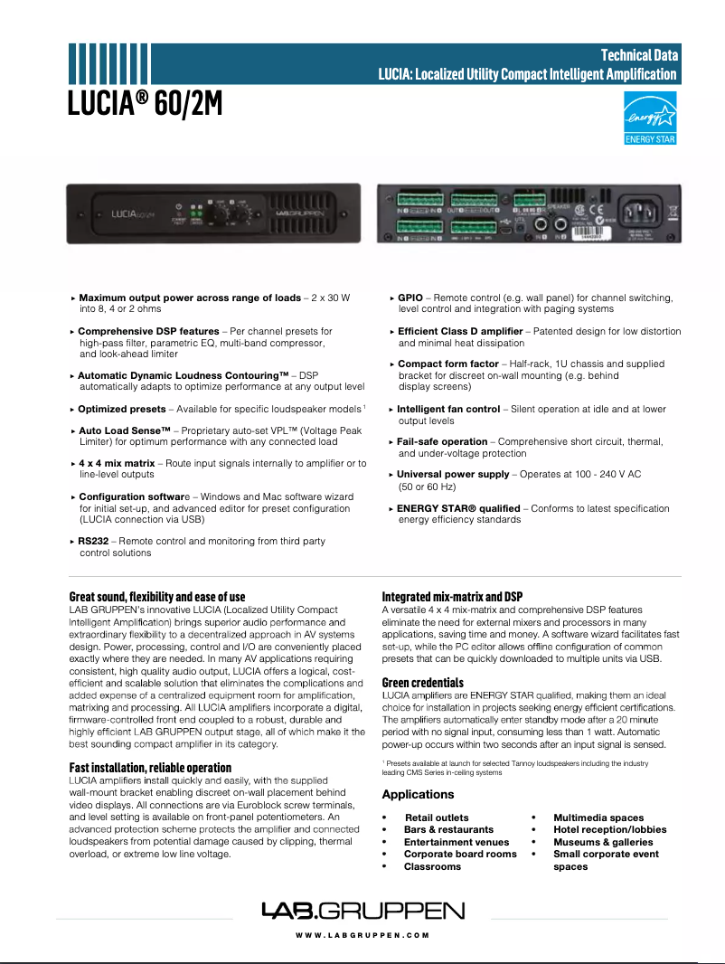 Imagen de la primera página del manual del dispositivo LUCIA 60/2M