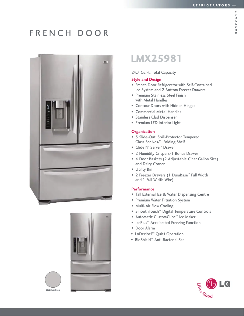 Página nº 1 - Ficha técnica LG LMX25981ST