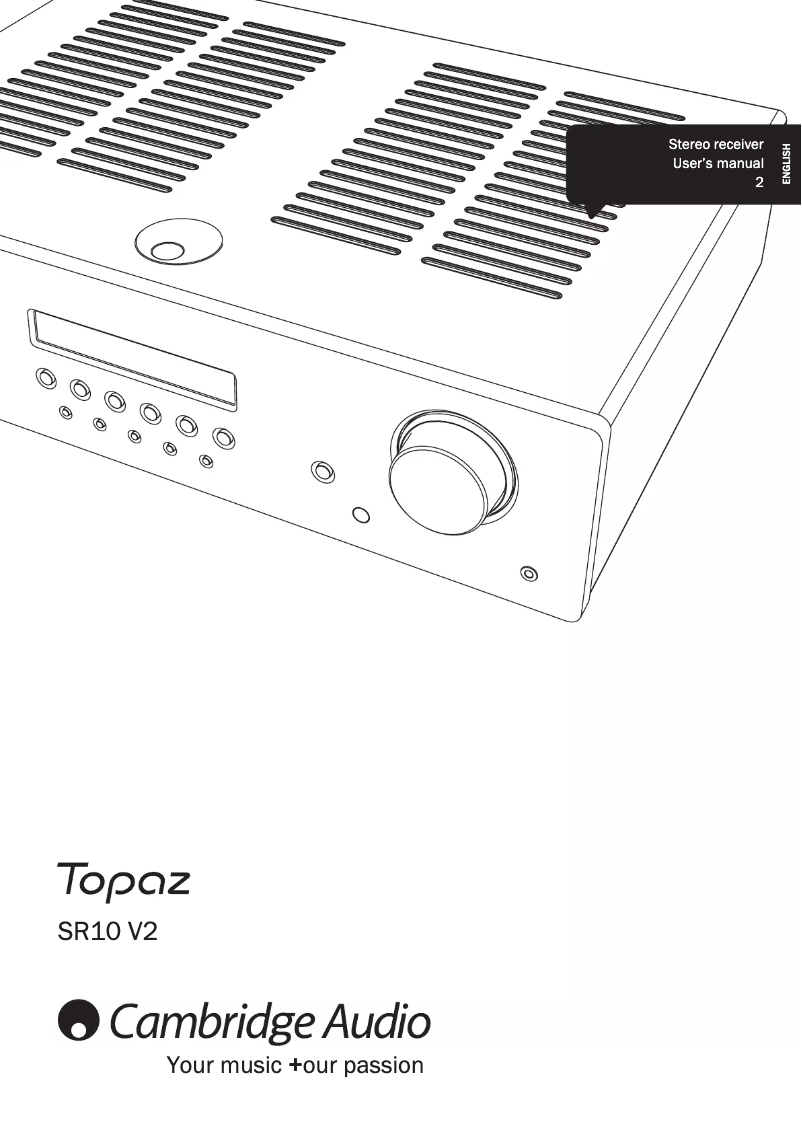 Página 1 del manual Manual de usuario Cambridge Topaz SR10 V2
