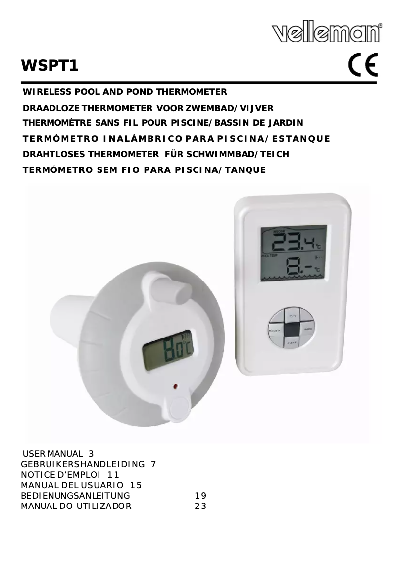 Página 1 del manual Manual de usuario Velleman WSPT1