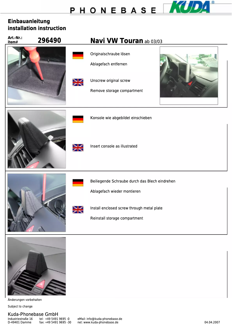 Página 1 del manual Manual de usuario Kuda 296495