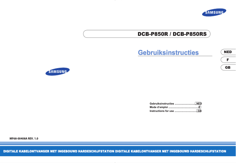 Imagen de la primera página del manual del dispositivo DCB-P850S