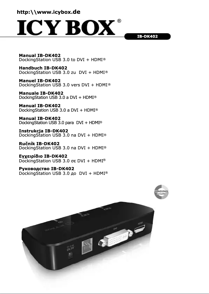 Imagen de la primera página del manual del dispositivo IB-DK402