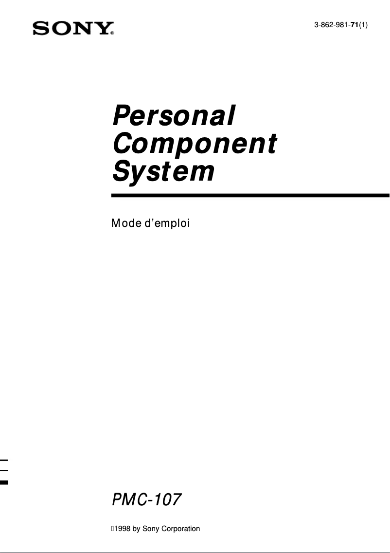 Imagen de la primera página del manual del dispositivo PMC-107