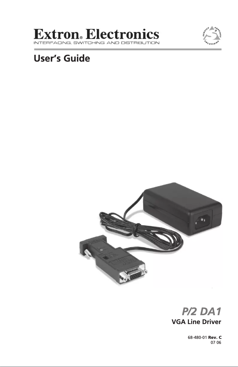 Página 1 del manual Manual de usuario Extron P/2 DA1