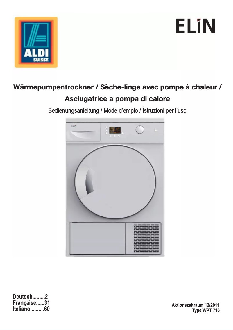 Imagen de la primera página del manual del dispositivo WPT 716