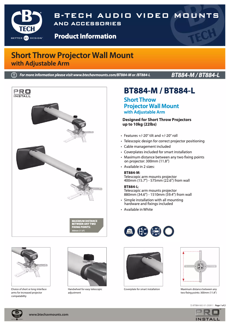 Página nº 1 - Manual de usuario B-Tech BT884-M