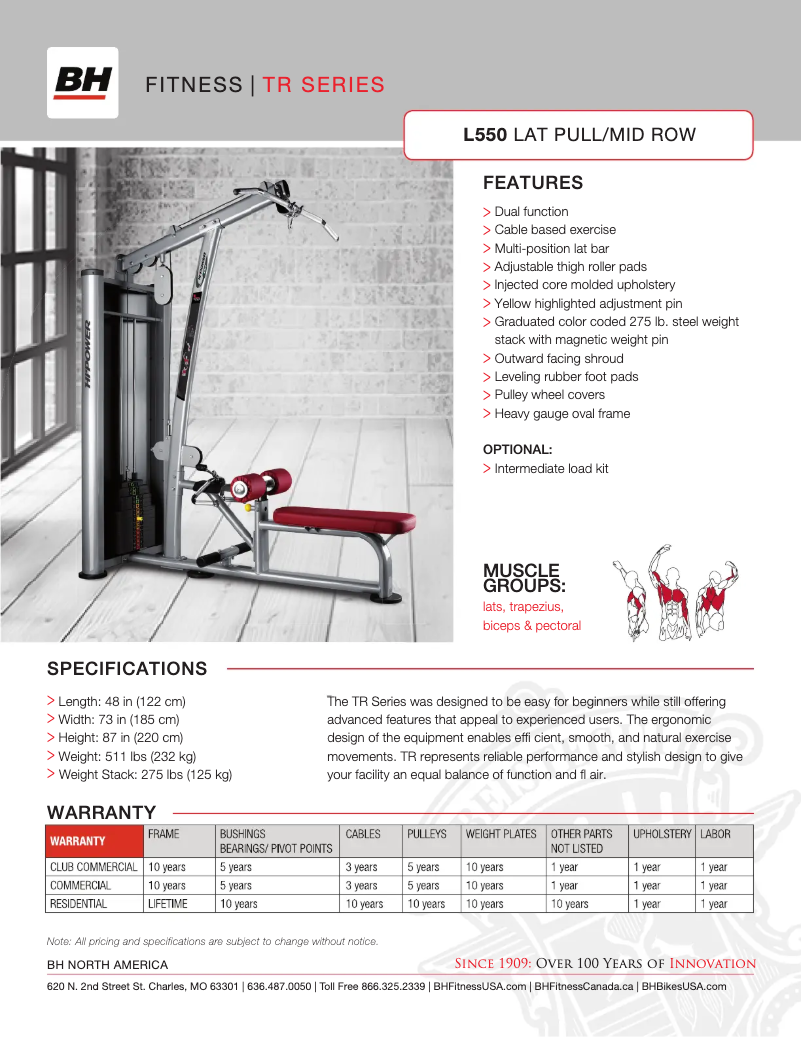 Página nº 1 - Ficha técnica BH Fitness L550
