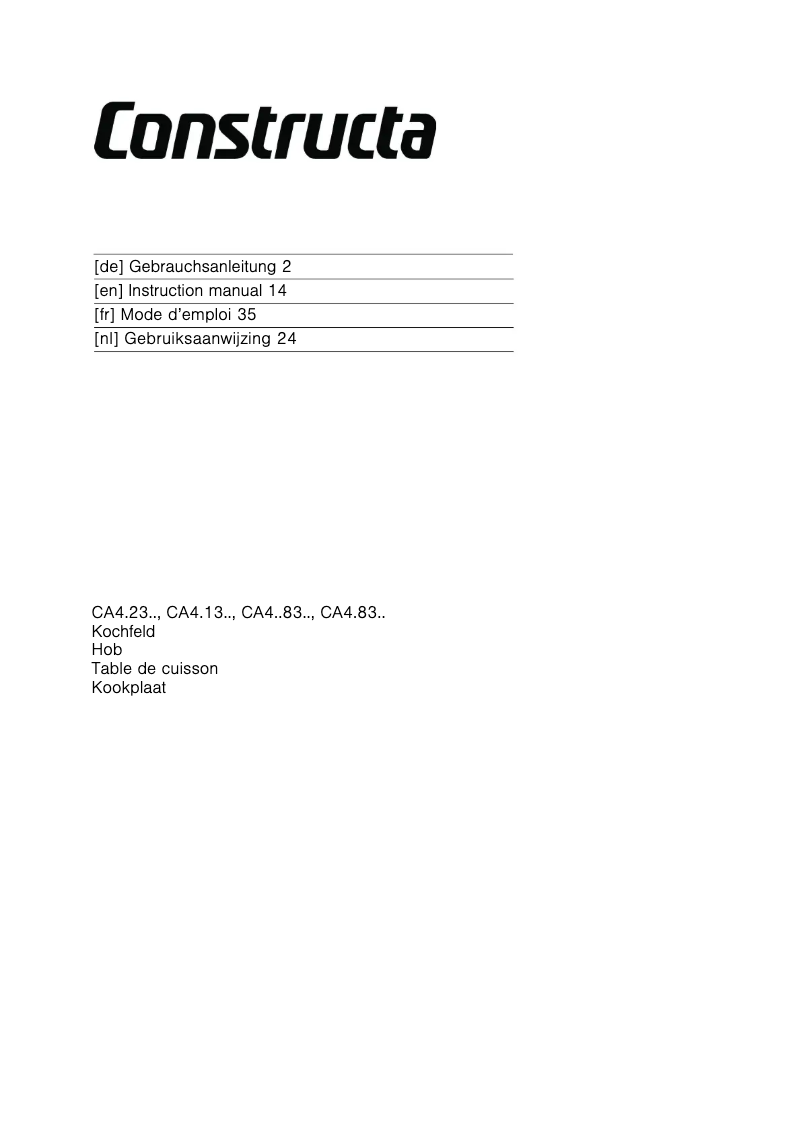 Imagen de la primera página del manual del dispositivo CA421350