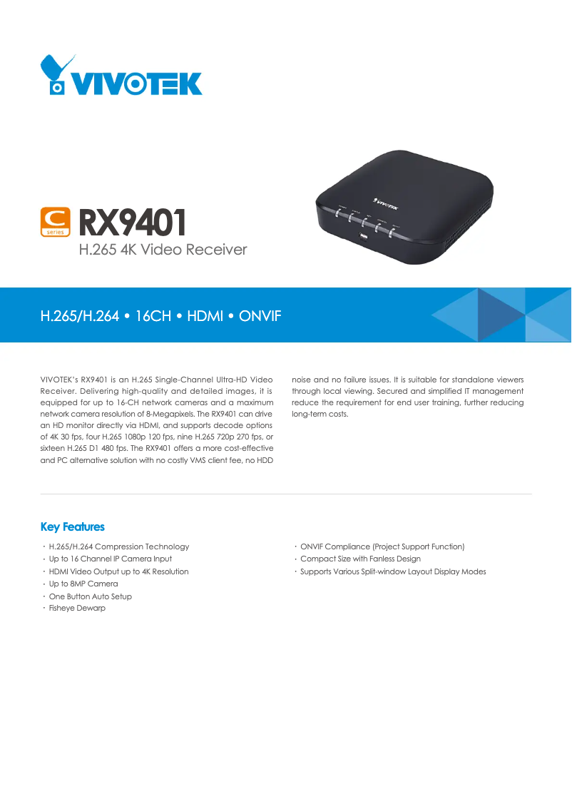 Imagen de la primera página del manual del dispositivo RX9502