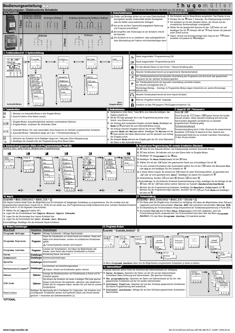 Imagen de la primera página del manual del dispositivo SC2811pro