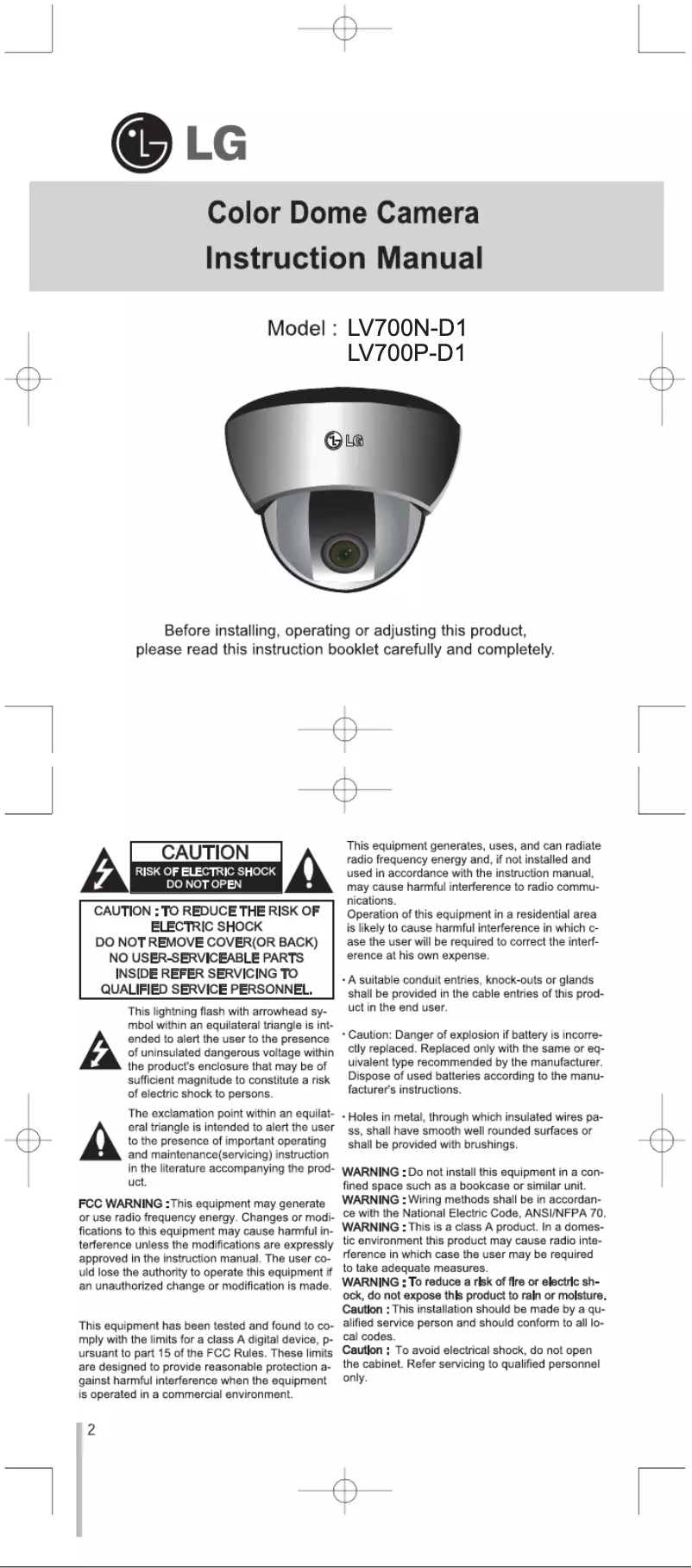 Página 1 del manual Manual de usuario LG LV700P-D1
