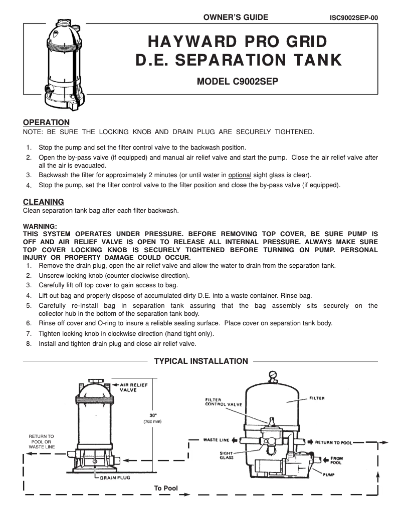 Imagen de la primera página del manual del dispositivo Pro-Grid C9002SEP