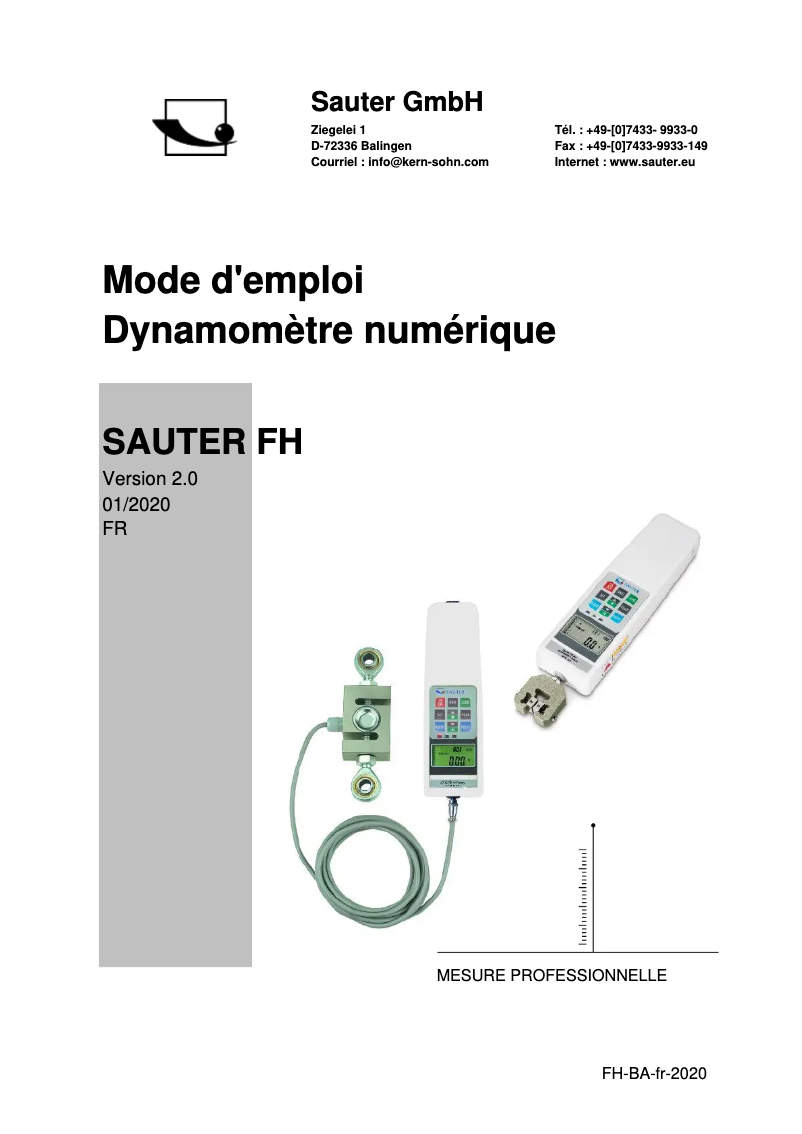 Imagen de la primera página del manual del dispositivo FH 500UK