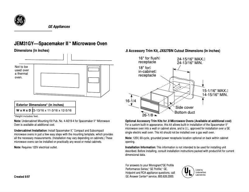 Imagen de la primera página del manual del dispositivo JEM31GY