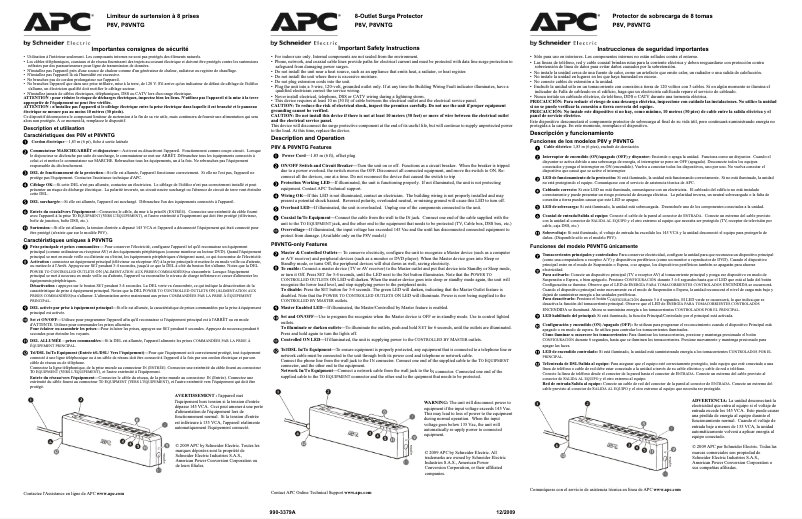 Página 1 del manual Manual de usuario APC P8VNTG
