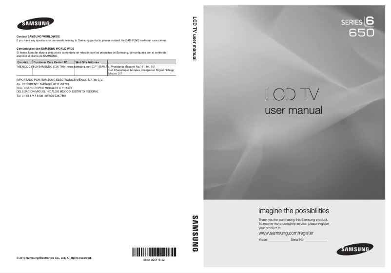 Página 1 del manual Manual de usuario Samsung LN32C650