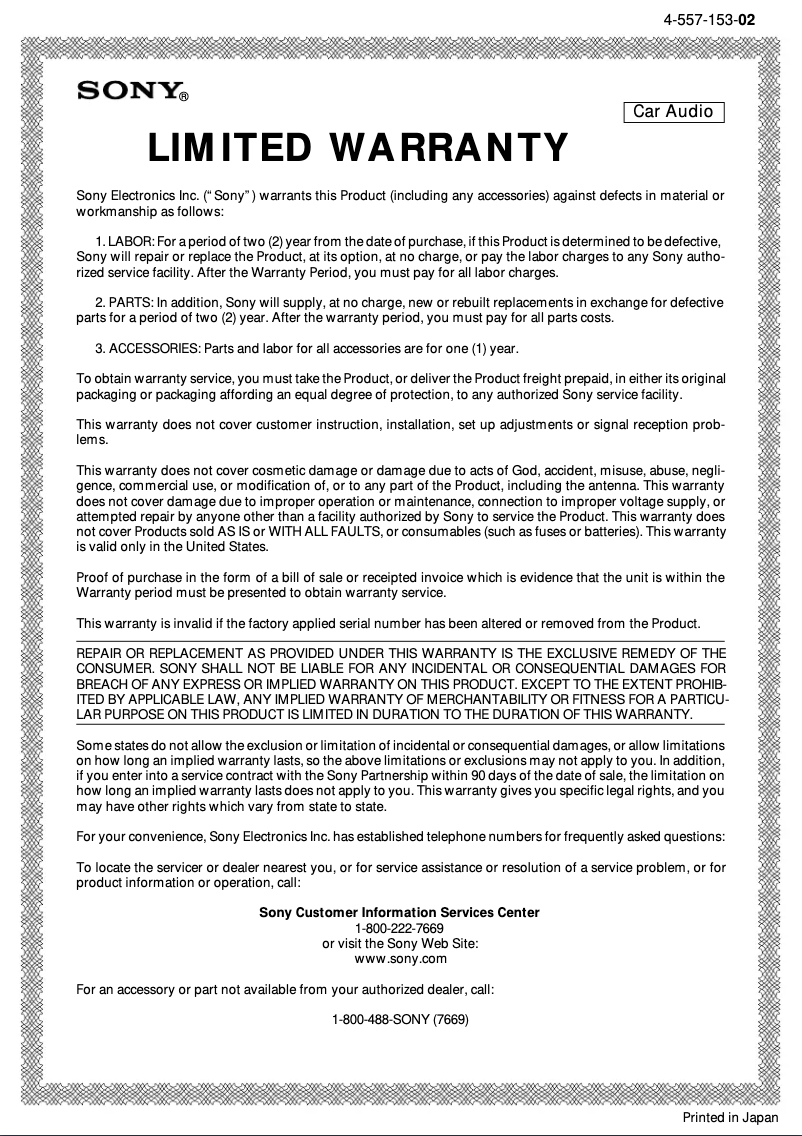 Página 1 del manual Manual de usuario Sony XR-C500FP