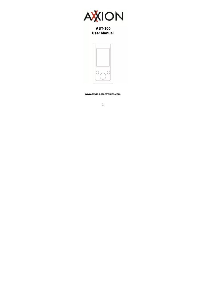 Imagen de la primera página del manual del dispositivo ABT-100