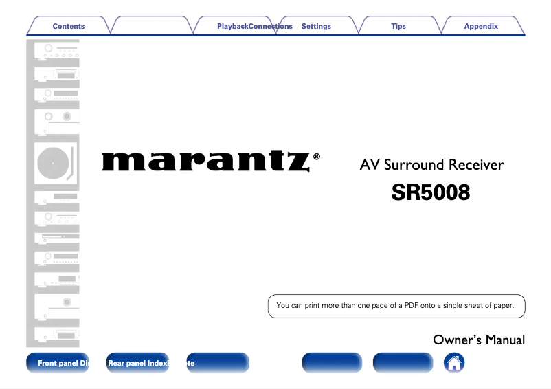 Página 1 del manual Manual de instrucciones Marantz SR5008