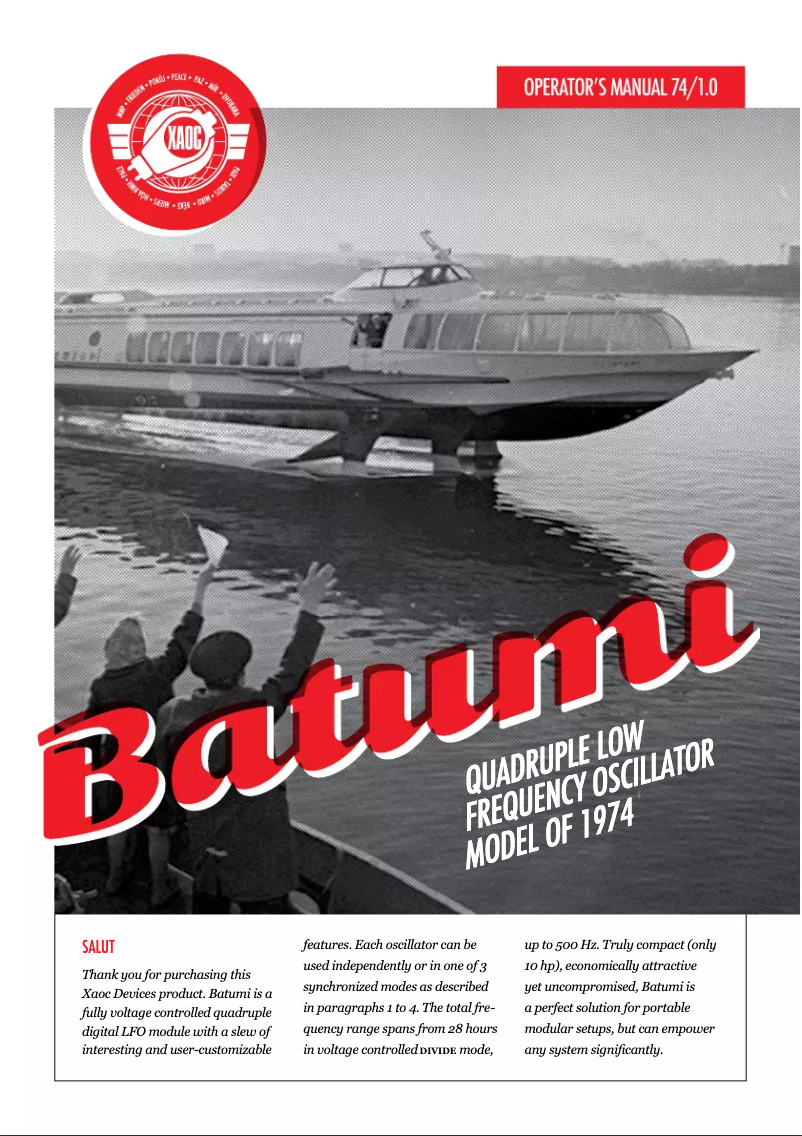 Página 1 del manual Manual de usuario Xaoc Batumi