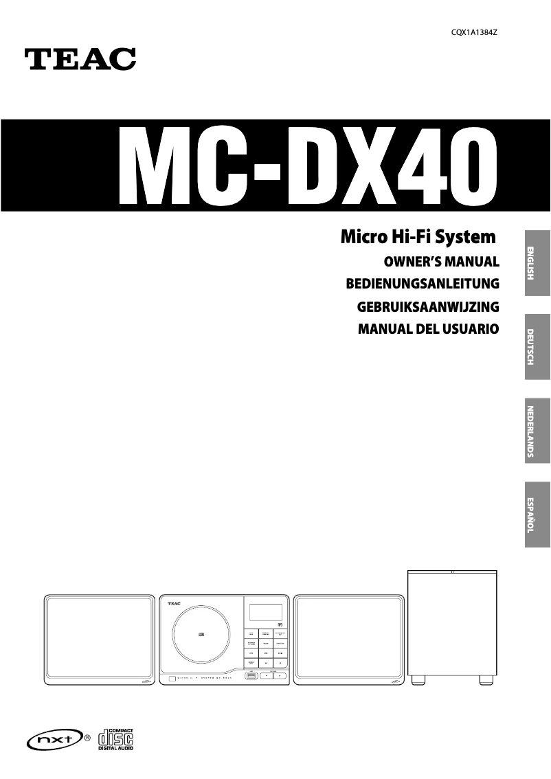 Imagen de la primera página del manual del dispositivo MC-DX40B